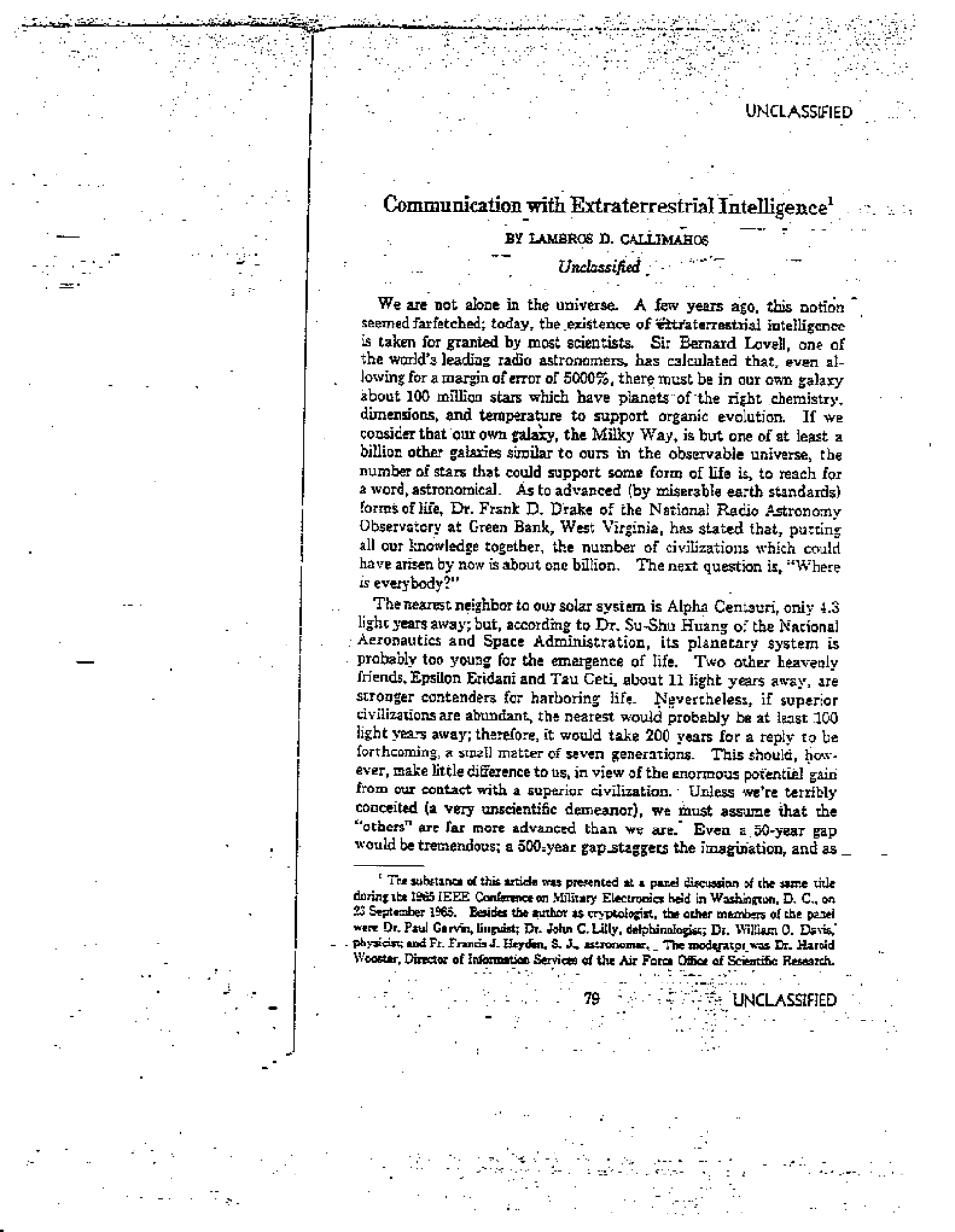 Communication With Extraterrestrial Intelligence cover
