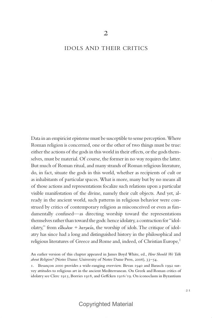 Idols and their critics includes christian thought cover