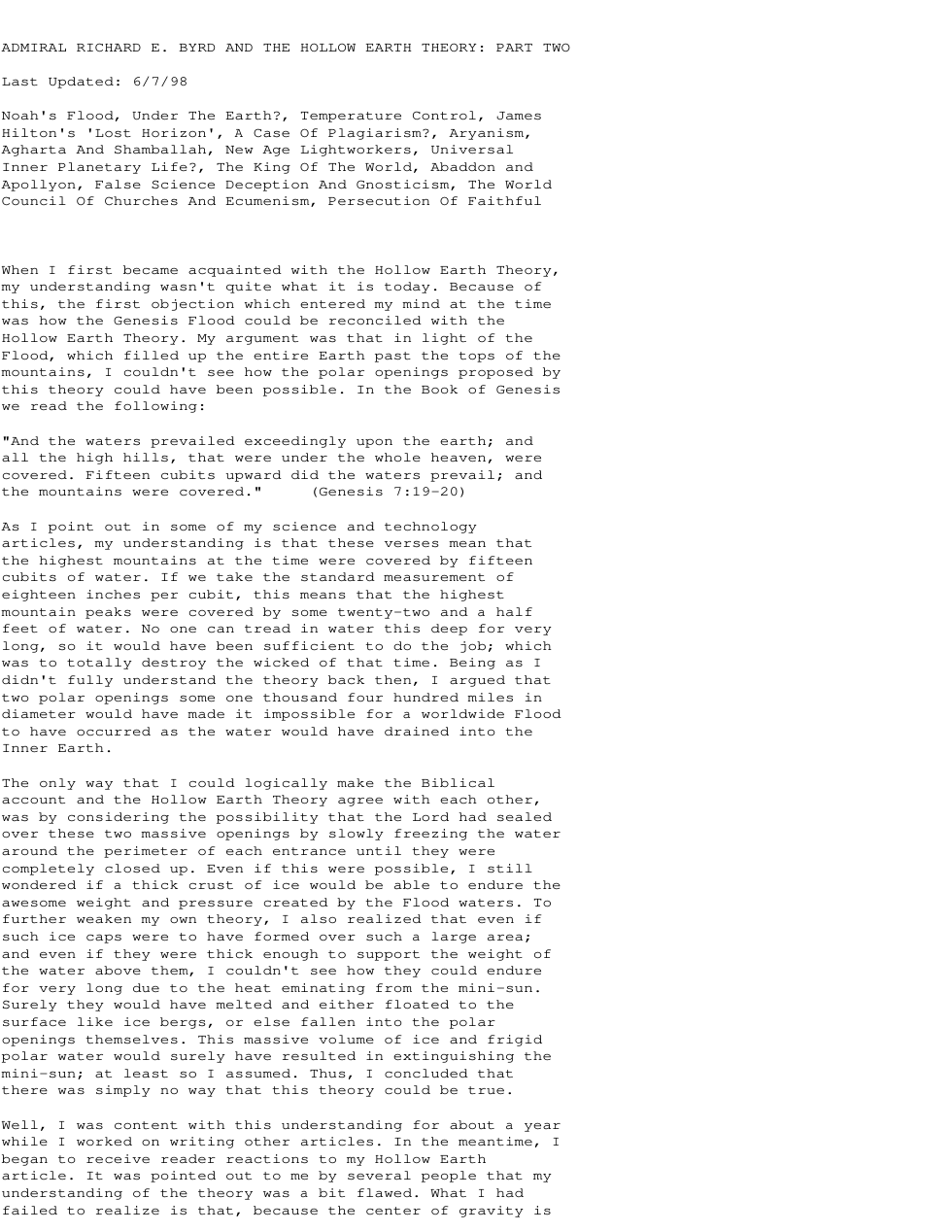 ADMIRAL RICHARD E. BYRD AND THE HOLLOW EARTH THEORY PART TWO cover