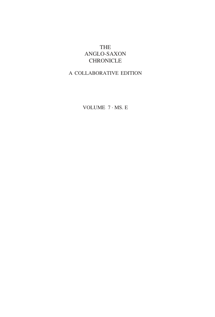 Susan Irvine - The Anglo-Saxon Chronicle cover