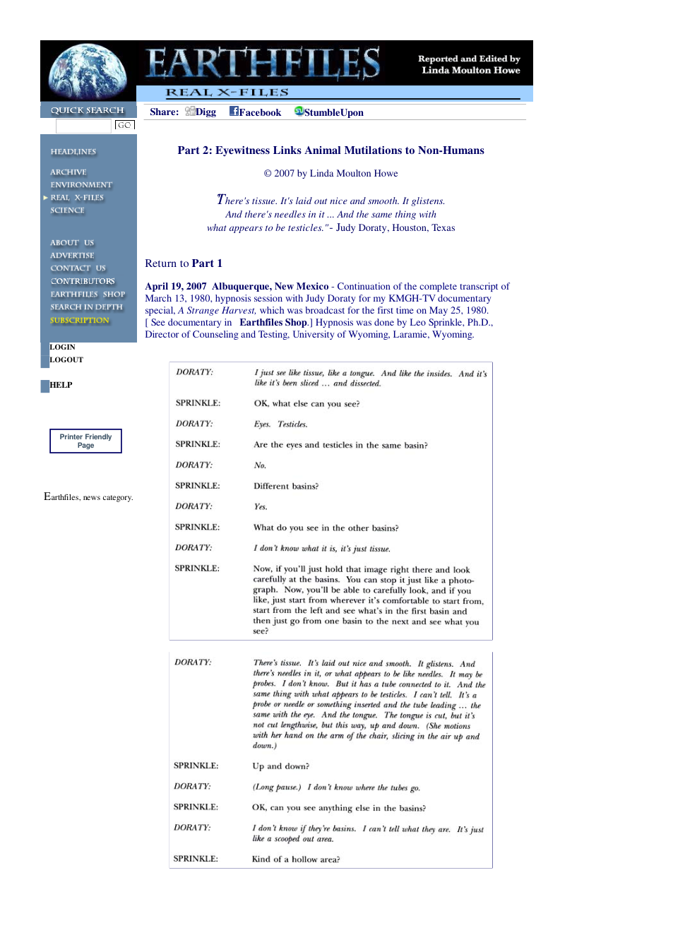 04 19 2007 Part 2 Eyewitness Links Animal Mutilations to Non-Humans cover
