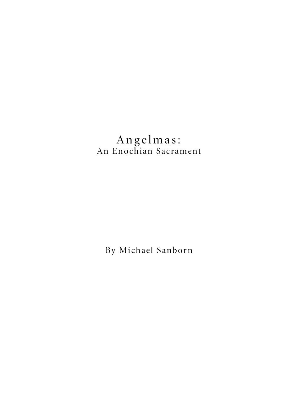 Angelmas - An Enochian Sacrament cover