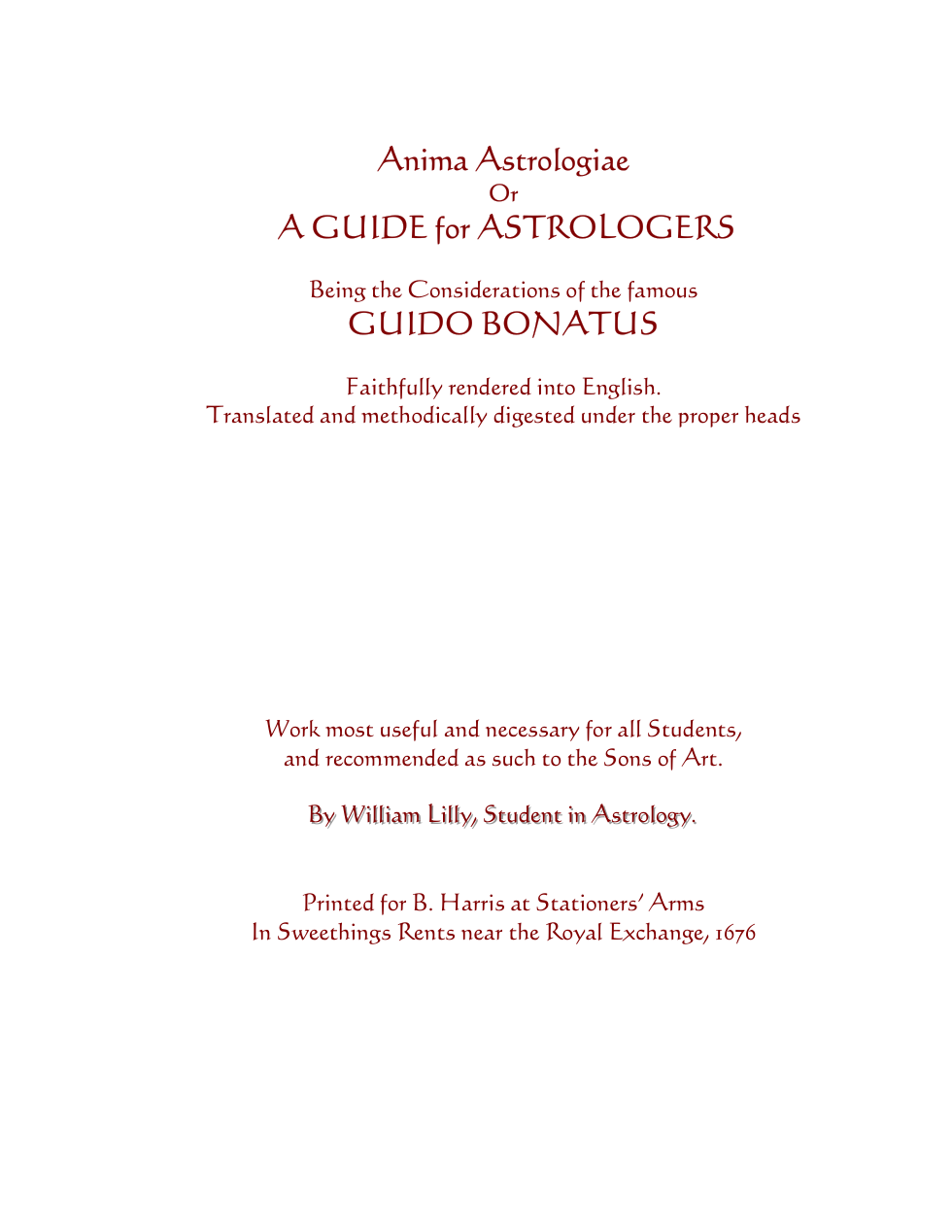 Anima Astrologiae - Guido Bonatus cover