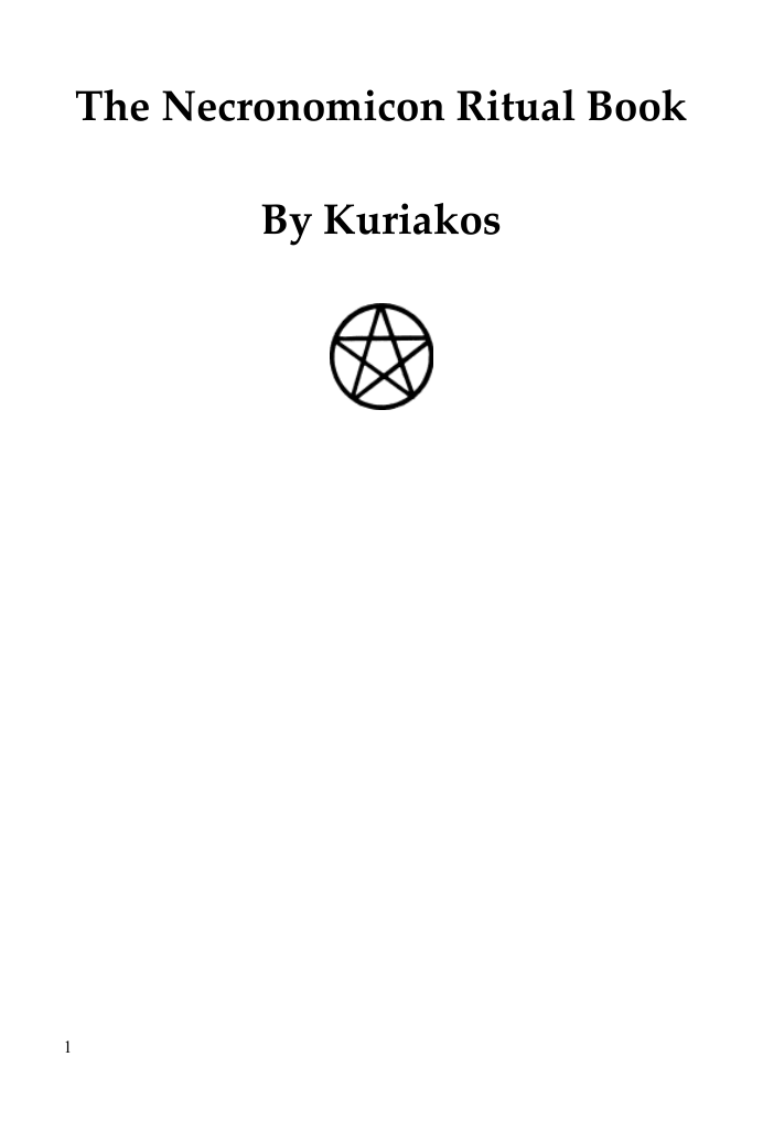 The Necronomicon Ritual Book by Kuriakos cover