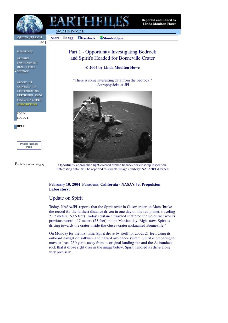 02 10 2004 Part 1 - Opportunity Investigating Bedrock and Spirit's Headed for Bonneville Crater cover
