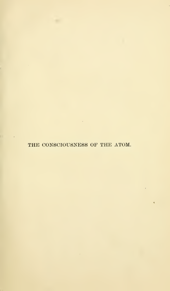 The Consciousness Of The Atom(1922) cover