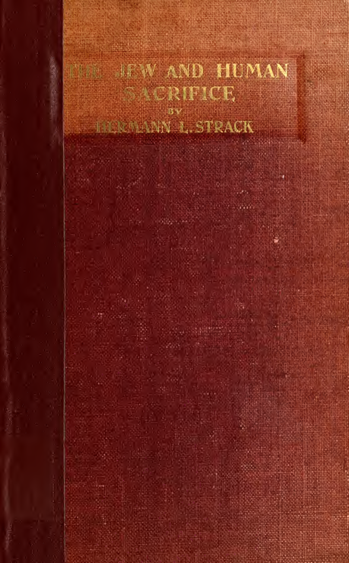 The Jew & Human Sacrifice - J L Strack cover