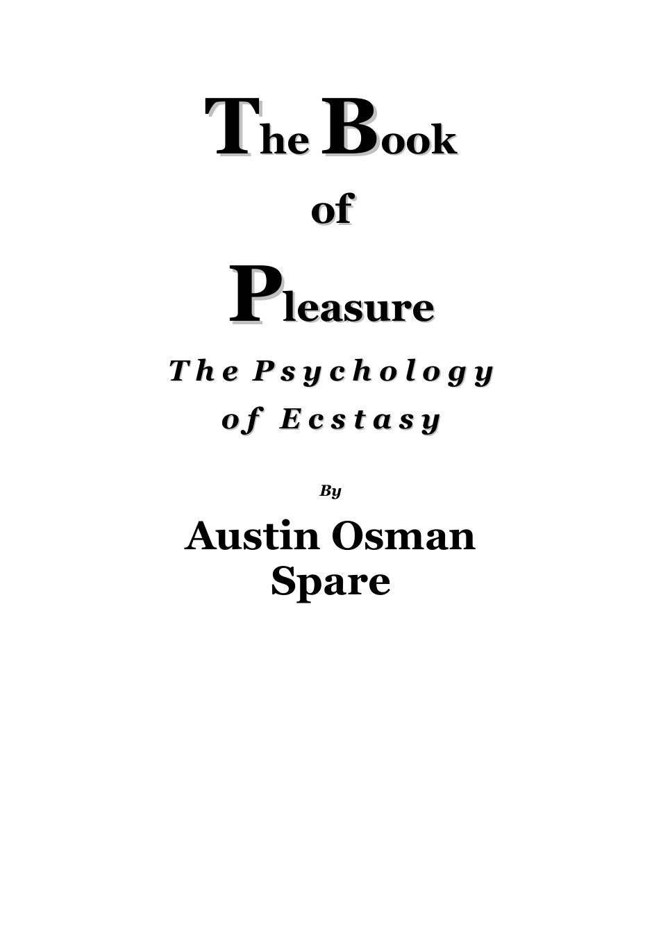 The Book Of Pleasure - A O Spare cover