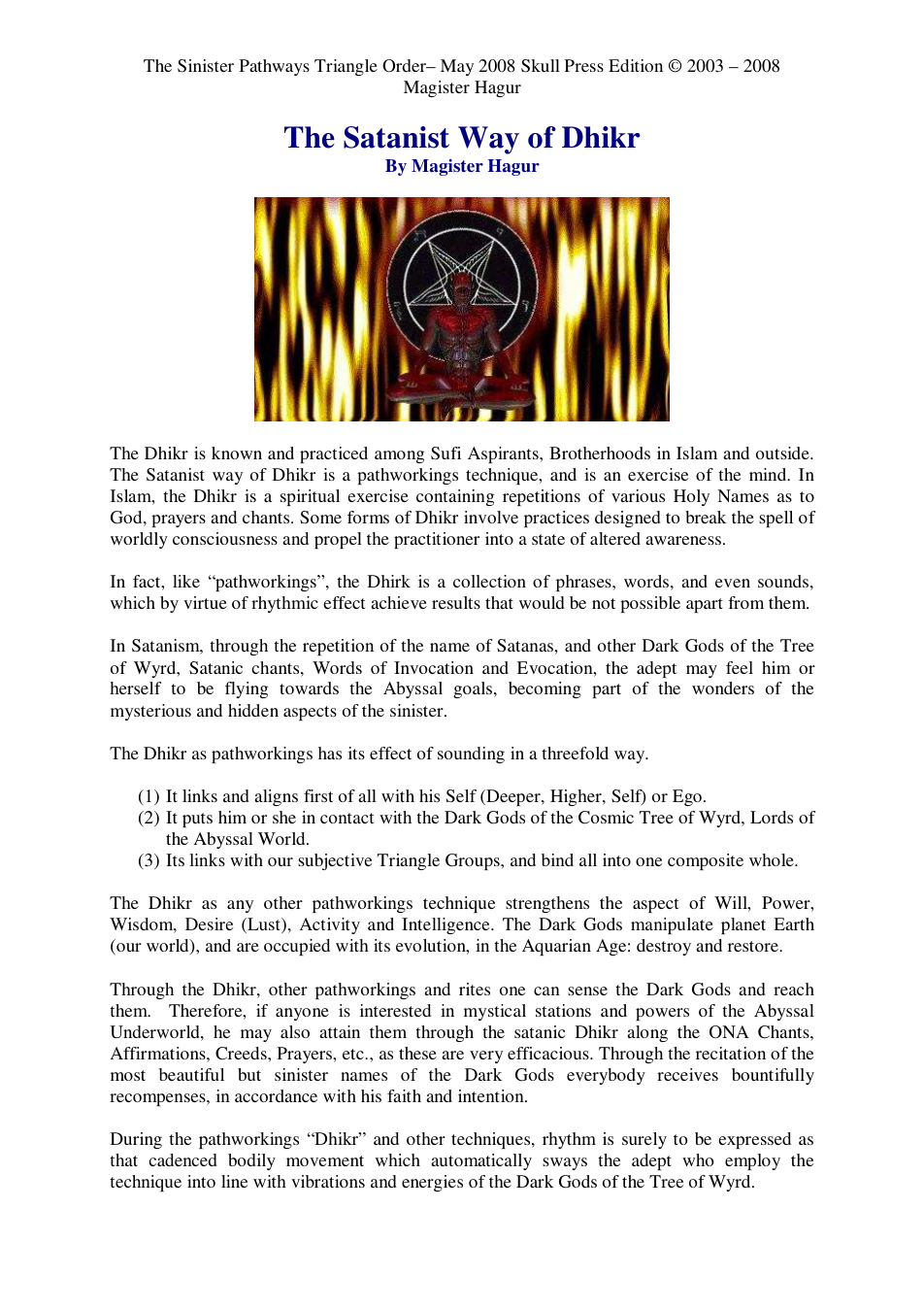 HAGUR - The Satanist Way of Dhikr cover