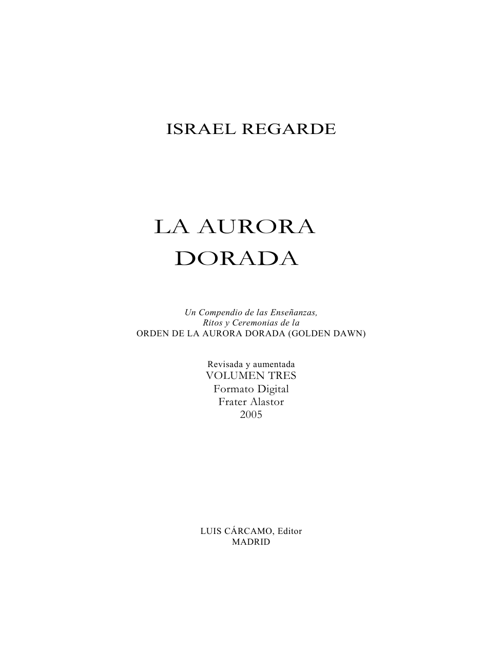 RegardieIsraelAuroraDorada3 cover
