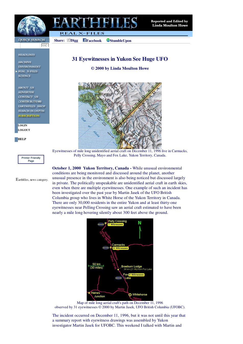 10 01 2000 31 Eyewitnesses in Yukon See Huge UFO cover