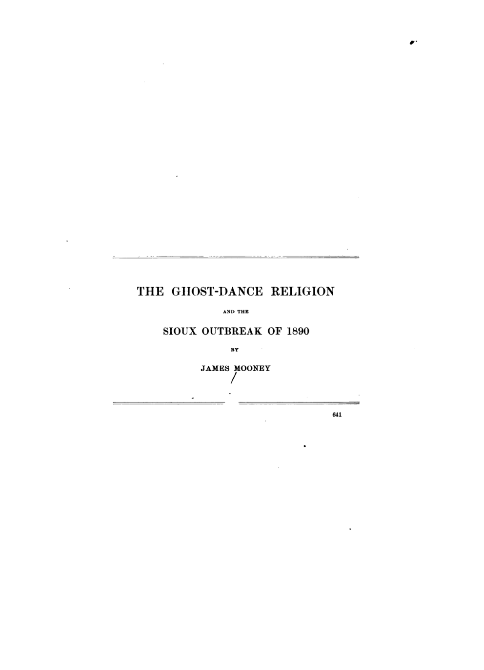 The Ghost Dance Religion - J Mooney cover