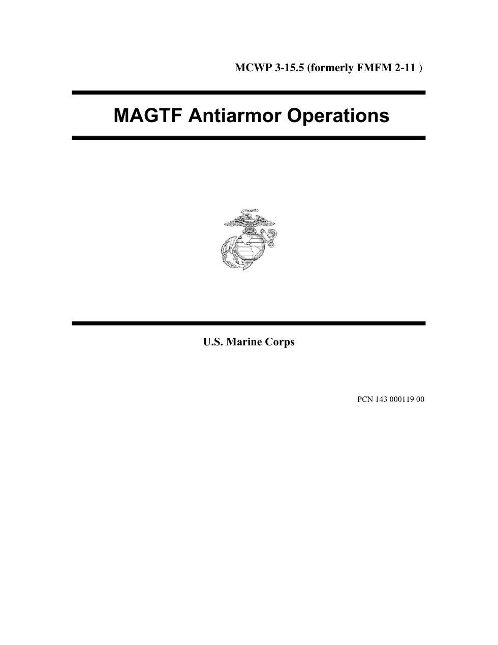 MCWP 3-15.5 MAGTF Antiarmor Operations cover