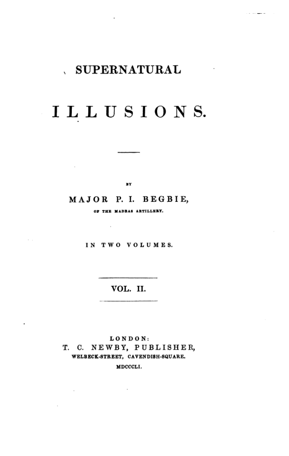 Supernatural Illusions Vol 2 - P Begbie cover