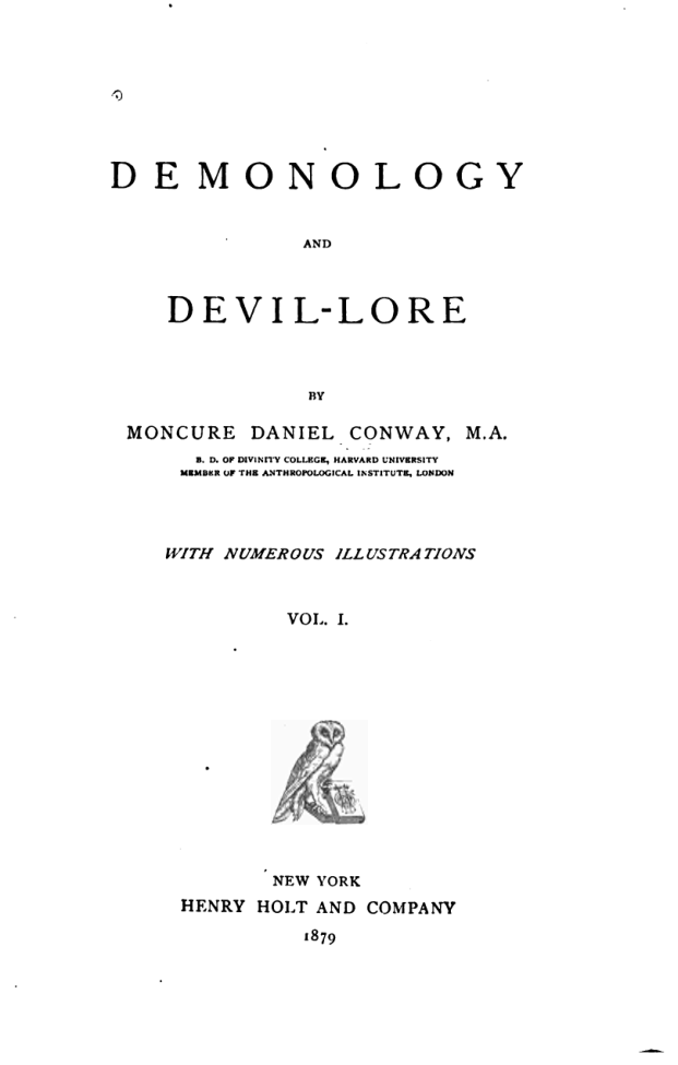 Demonology & Devil Lore Vol I - M D Conway cover