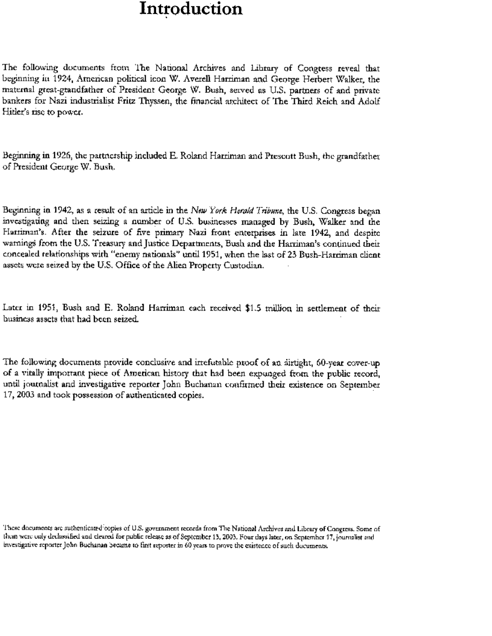 Bush Family Nazi Documents cover