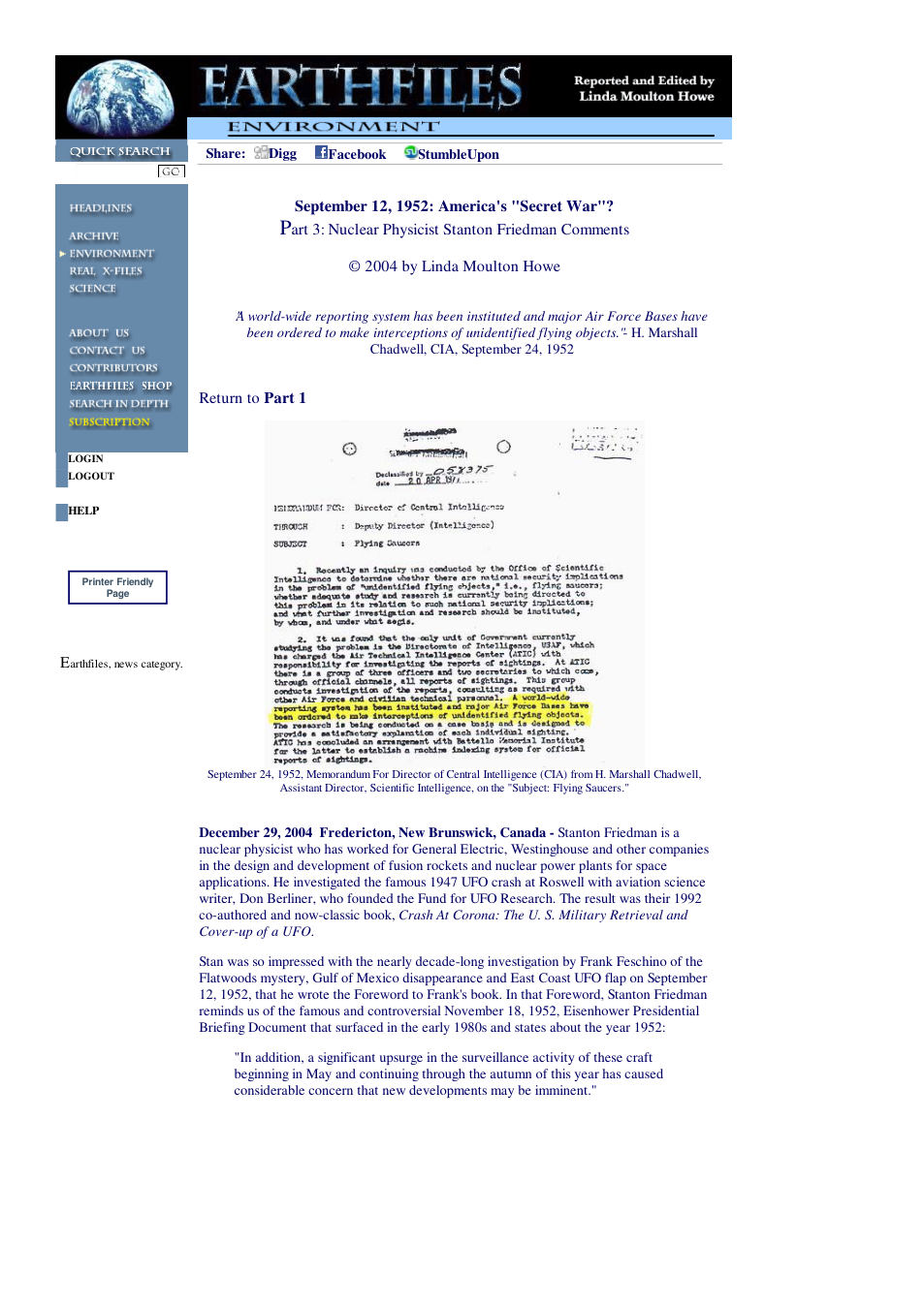 12 30 2004 September 12, 1952 Americas Secret War Part 3 Nuclear Physicist Stanton Friedman Comments cover