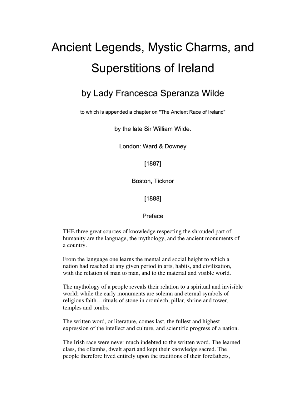 Ancient Legends, Mystic Charms and Superstitions of Ireland cover