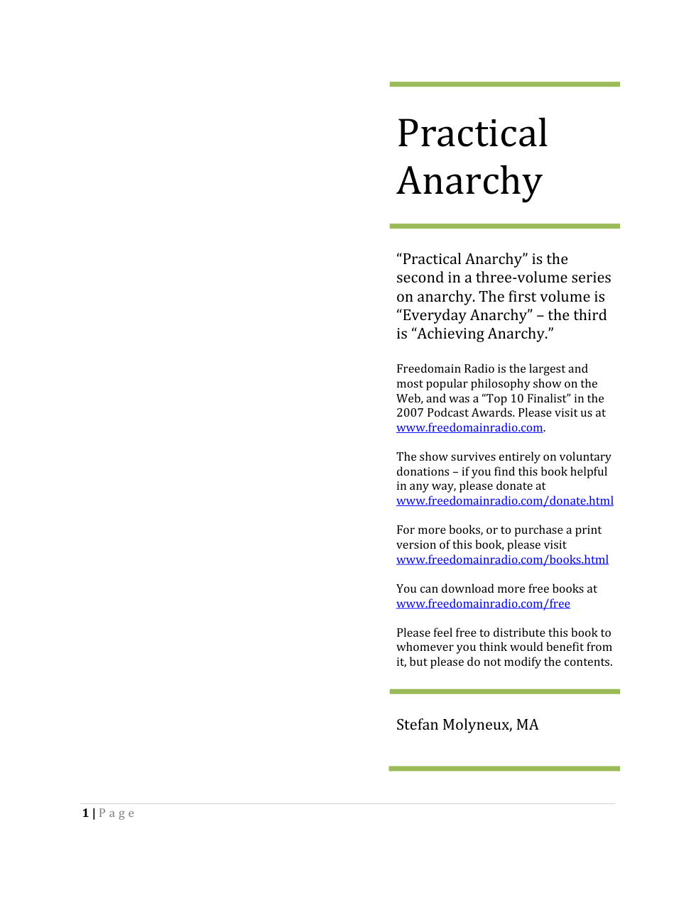 Practical Anarchy cover
