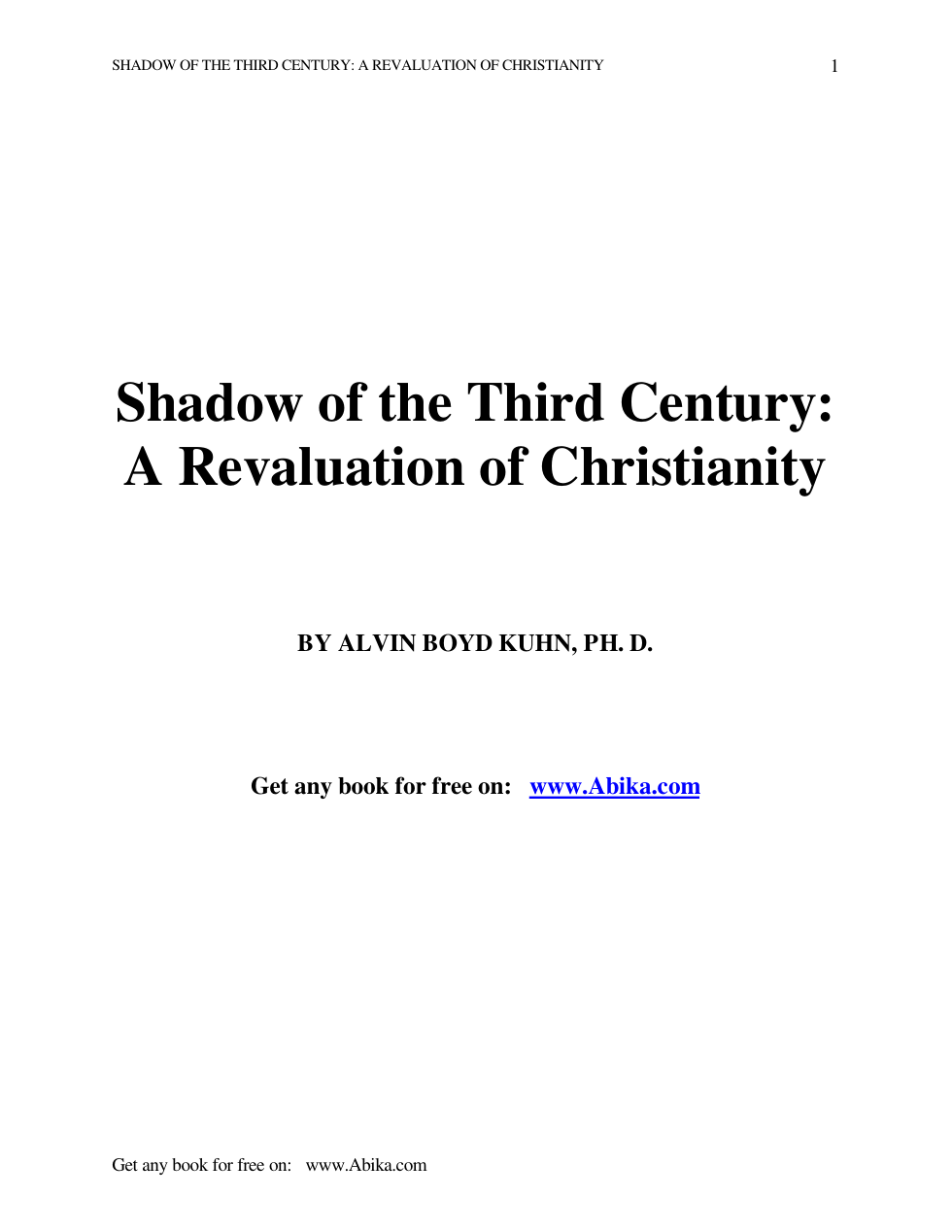 Shadow of the Third Century A Revaluation of Christianity cover