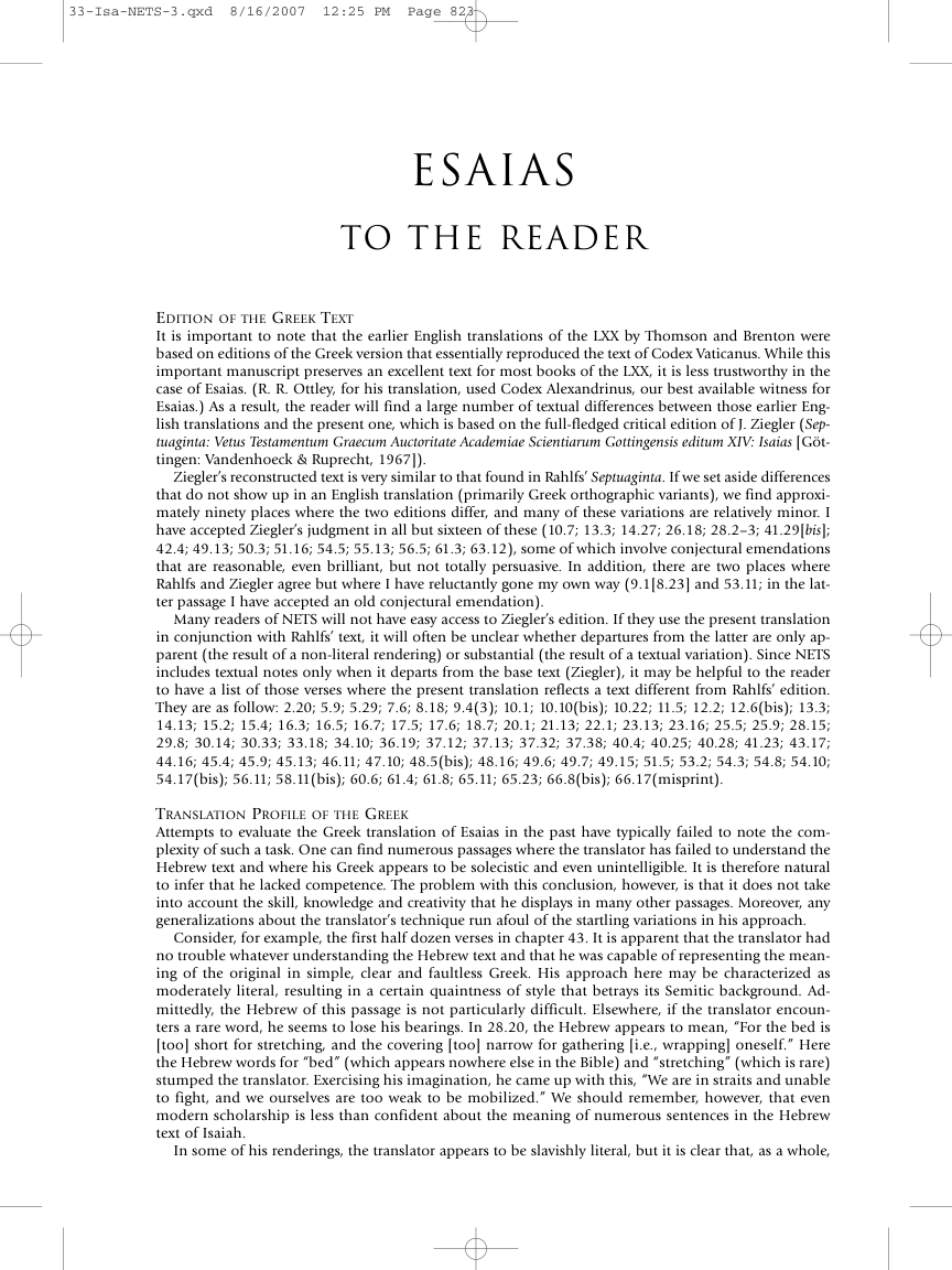 33 Esaias, tr. Moisés Silva cover