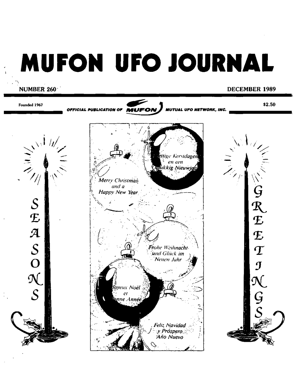 MUFON Journal - December 1989 cover