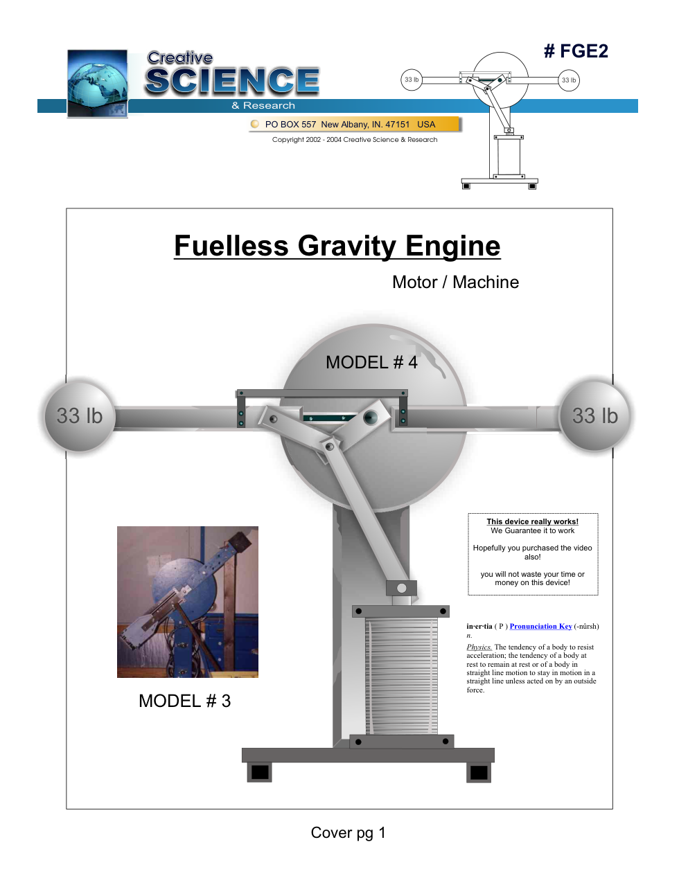 Fuelless Gravity Engine cover