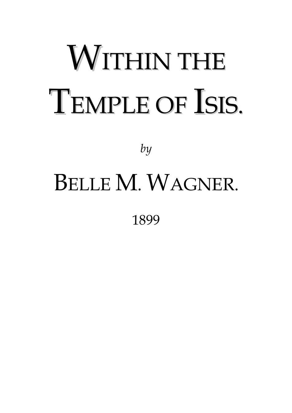 Within The Temple Of Isis - B Wagner cover