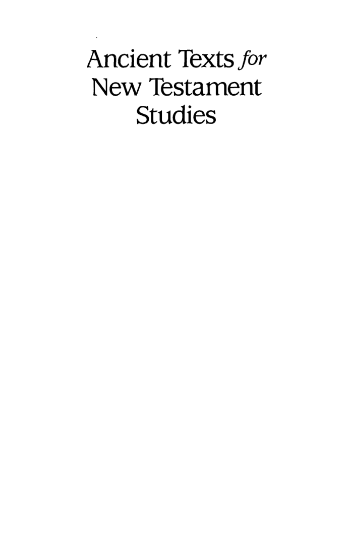 Craig A. Evans - Ancient Texts For New Testament Studies A Guide To The Background Literature cover