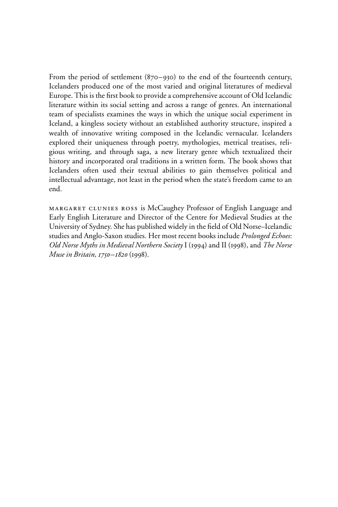 Margaret Clunies Ross - Old Icelandic Literature and Society (Cambridge Studies in Medieval Literature) cover
