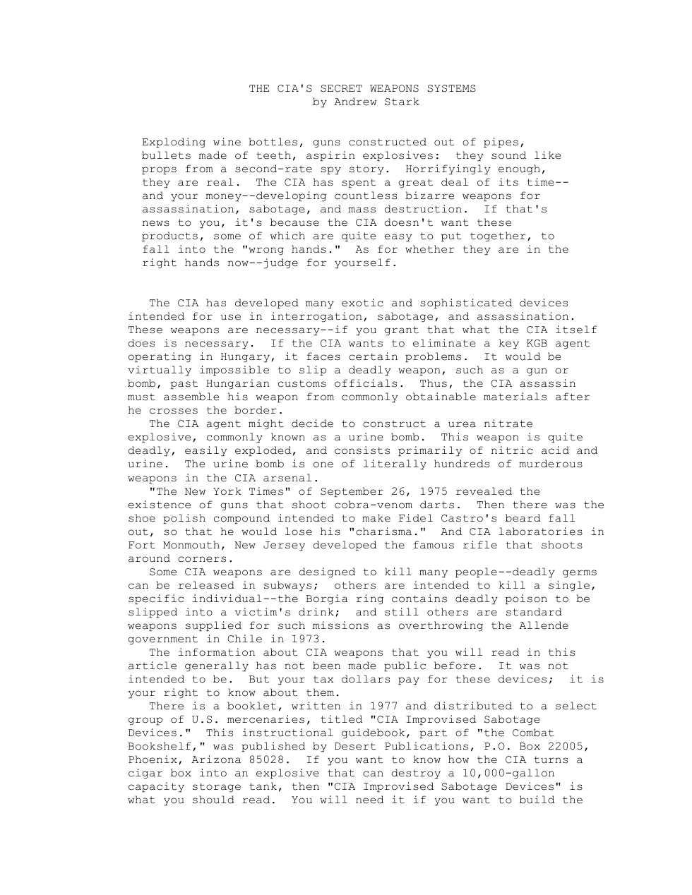 CIA Secret Weapons cover