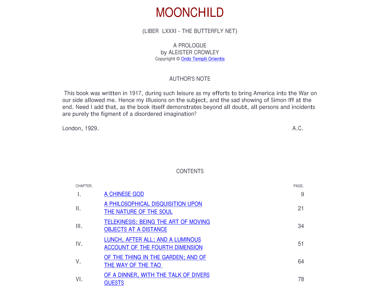 Moonchild cover