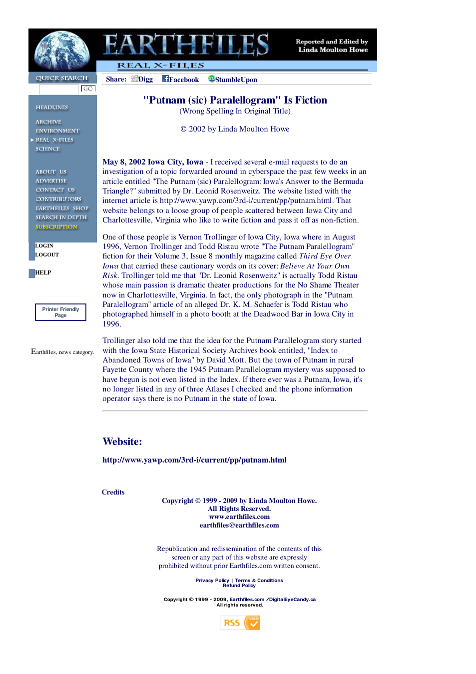 05 08 2002 Putnam (sic) Paralellogram Is Fiction cover