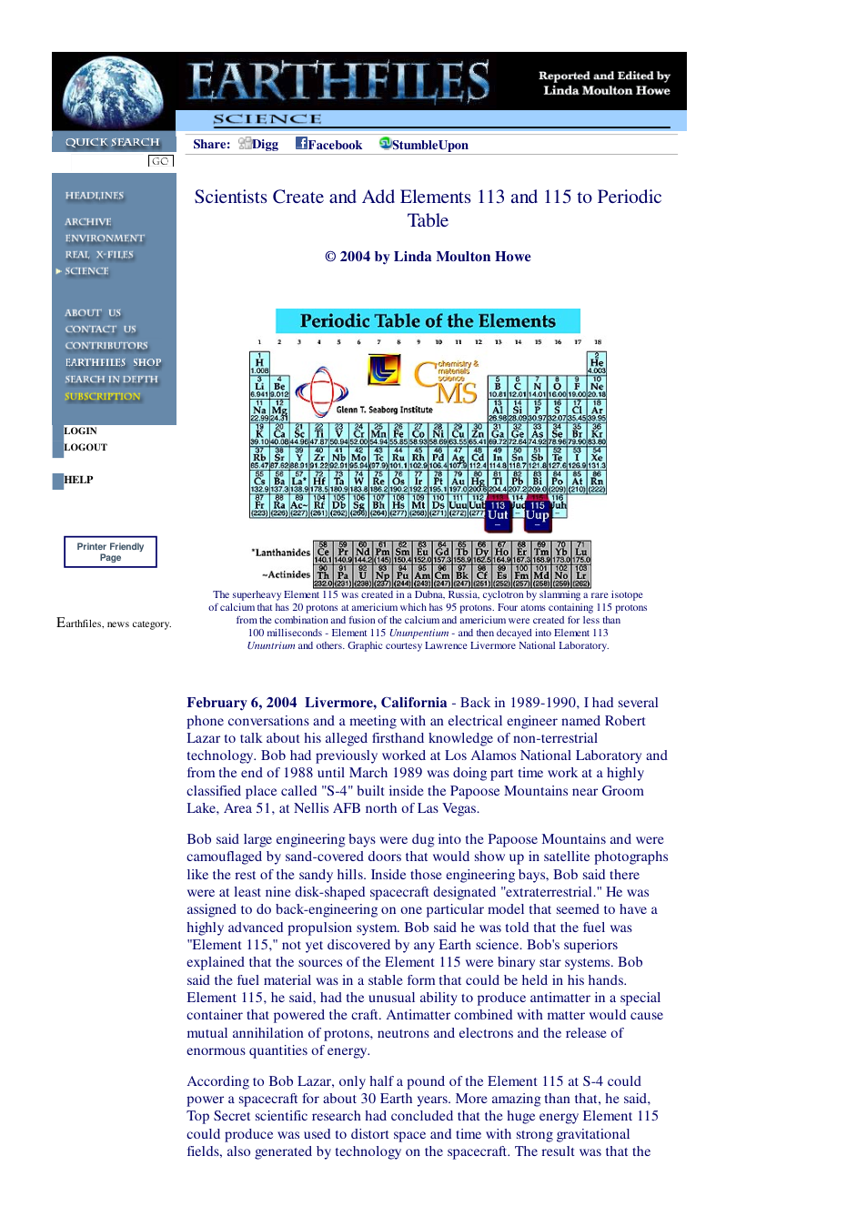 02 06 2004 Scientists Create and Add Elements 113 and 115 to Periodic Table cover