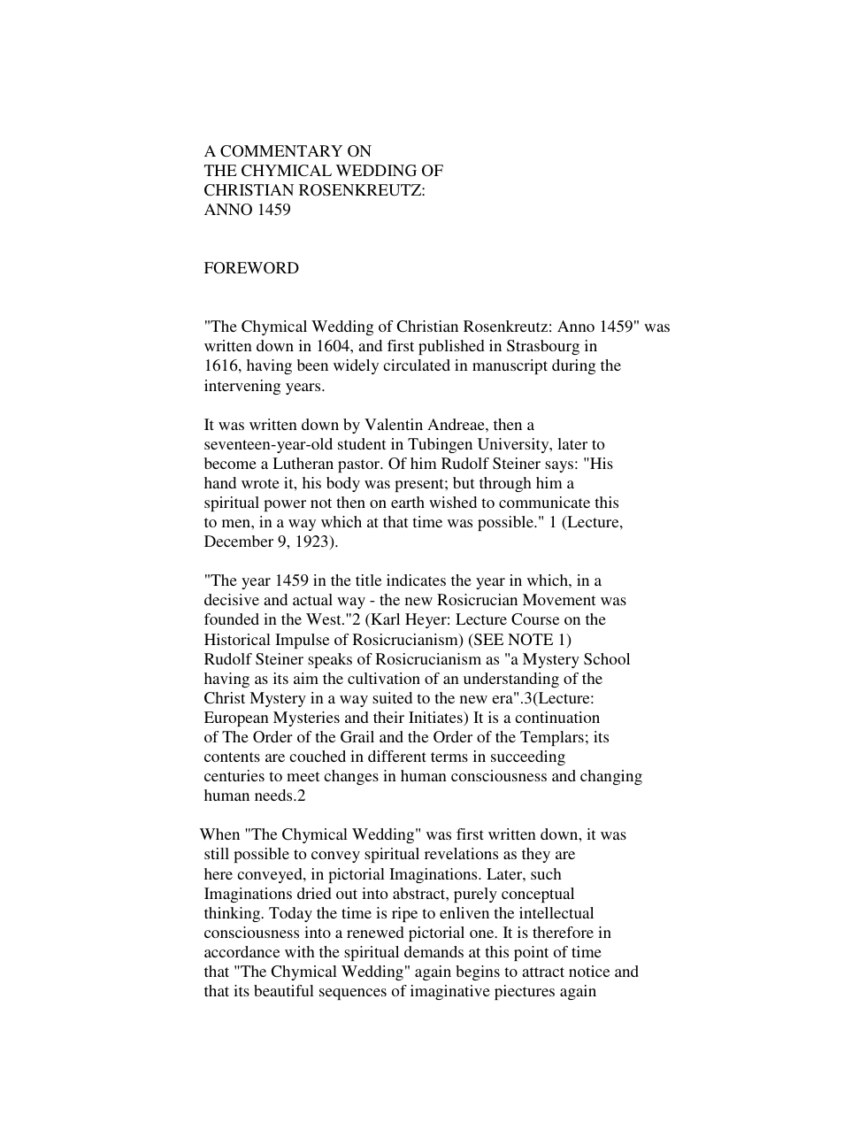 A Commentary on the Chymical Wedding of Christian Rosenkreutzt cover