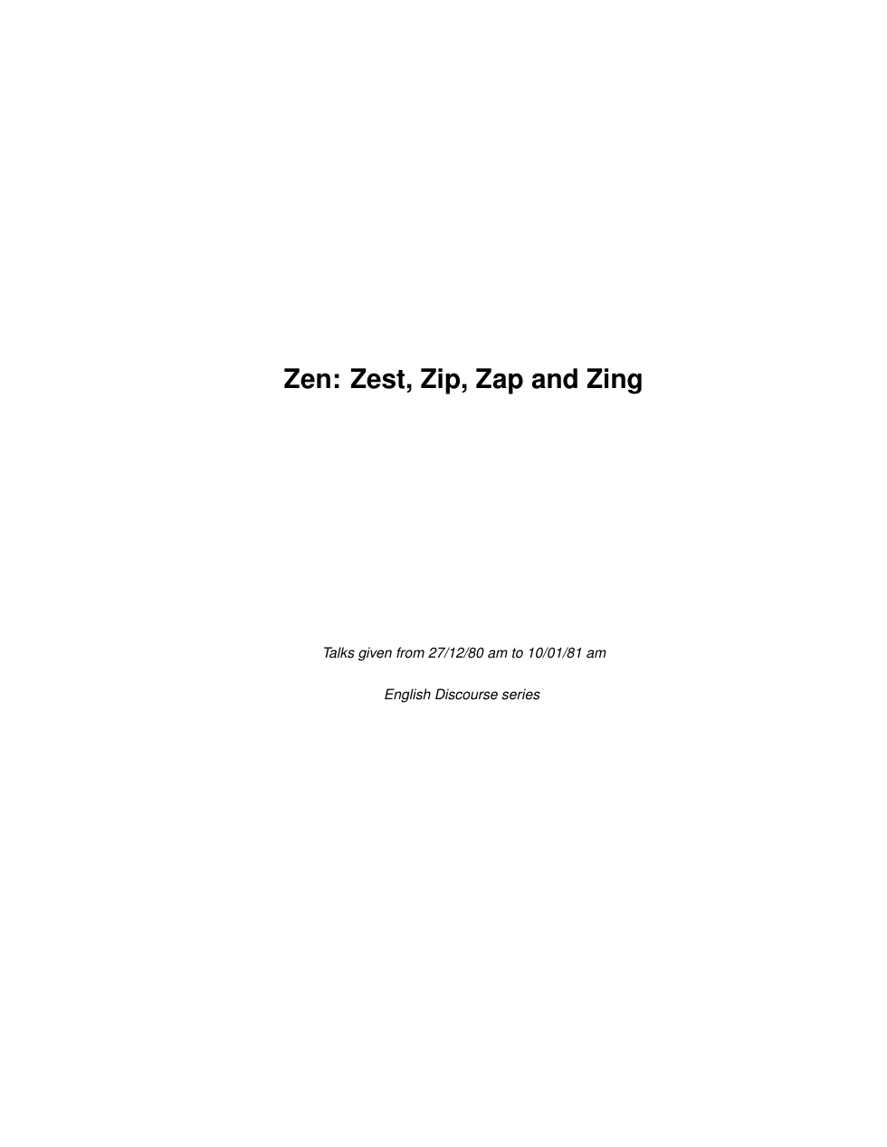 Zen. Zest, Zip, Zap and Zing cover