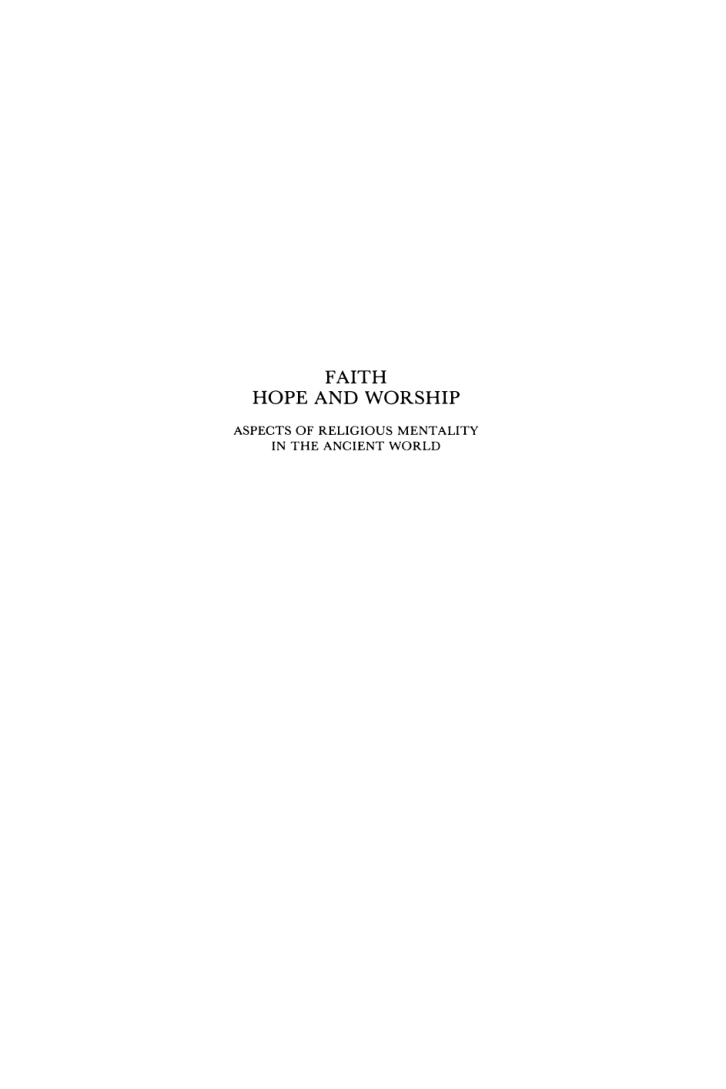 ed. Faith Hope and Worship. Aspects of cover