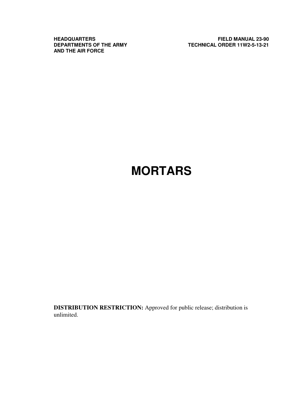 ARMY Mortars 2002 347 pages cover