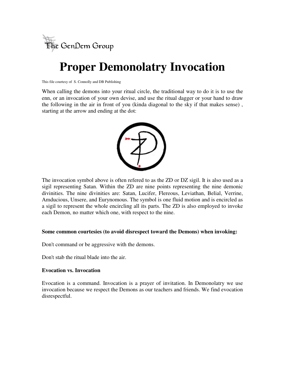 Daemonolatry - Proper Demonolatry Invocation cover