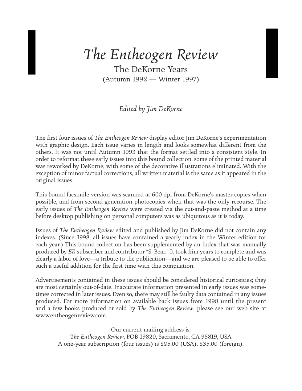 The Entheogen Review Complete (1992-2008) cover