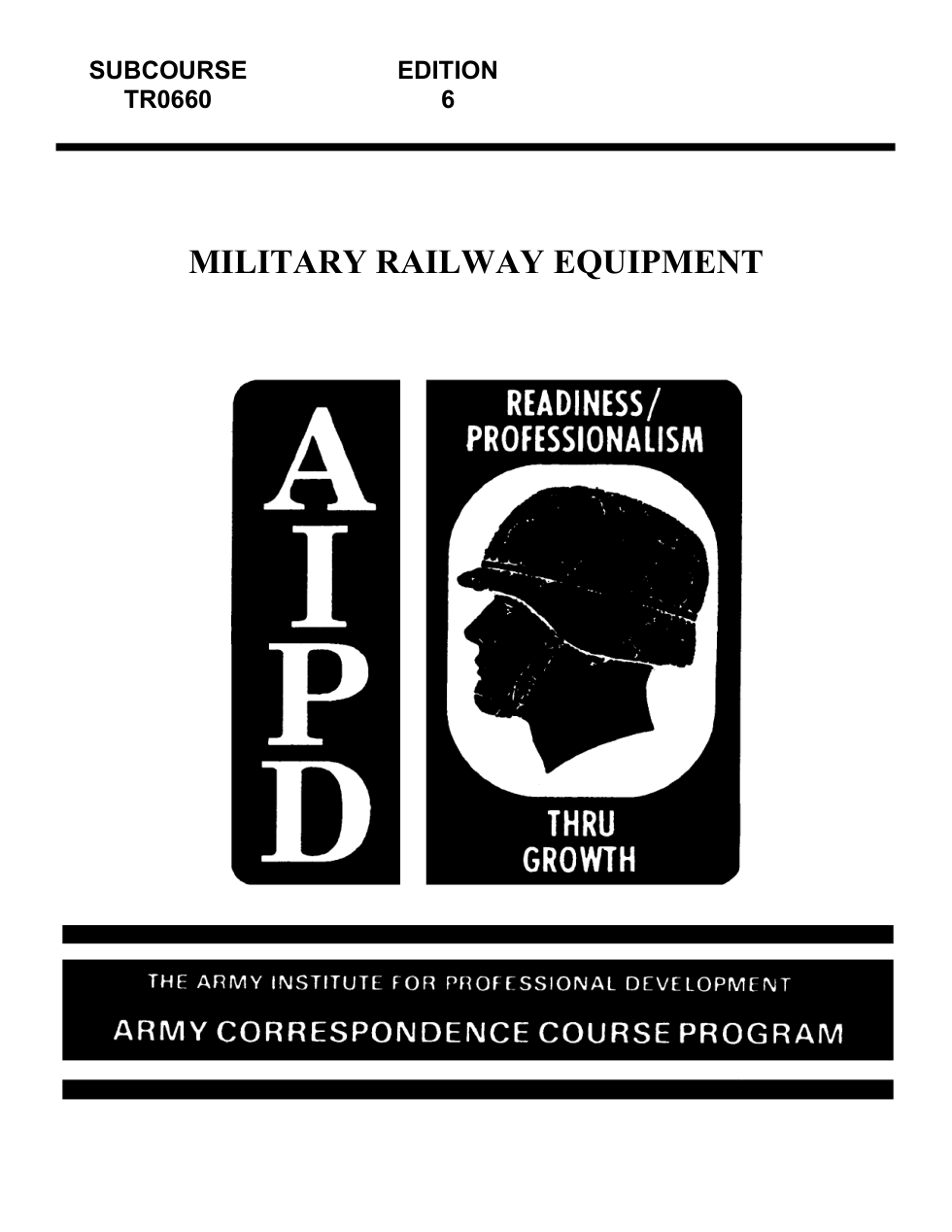 ARMY Railroad - Military Railway Equipment 1976 52 pages cover
