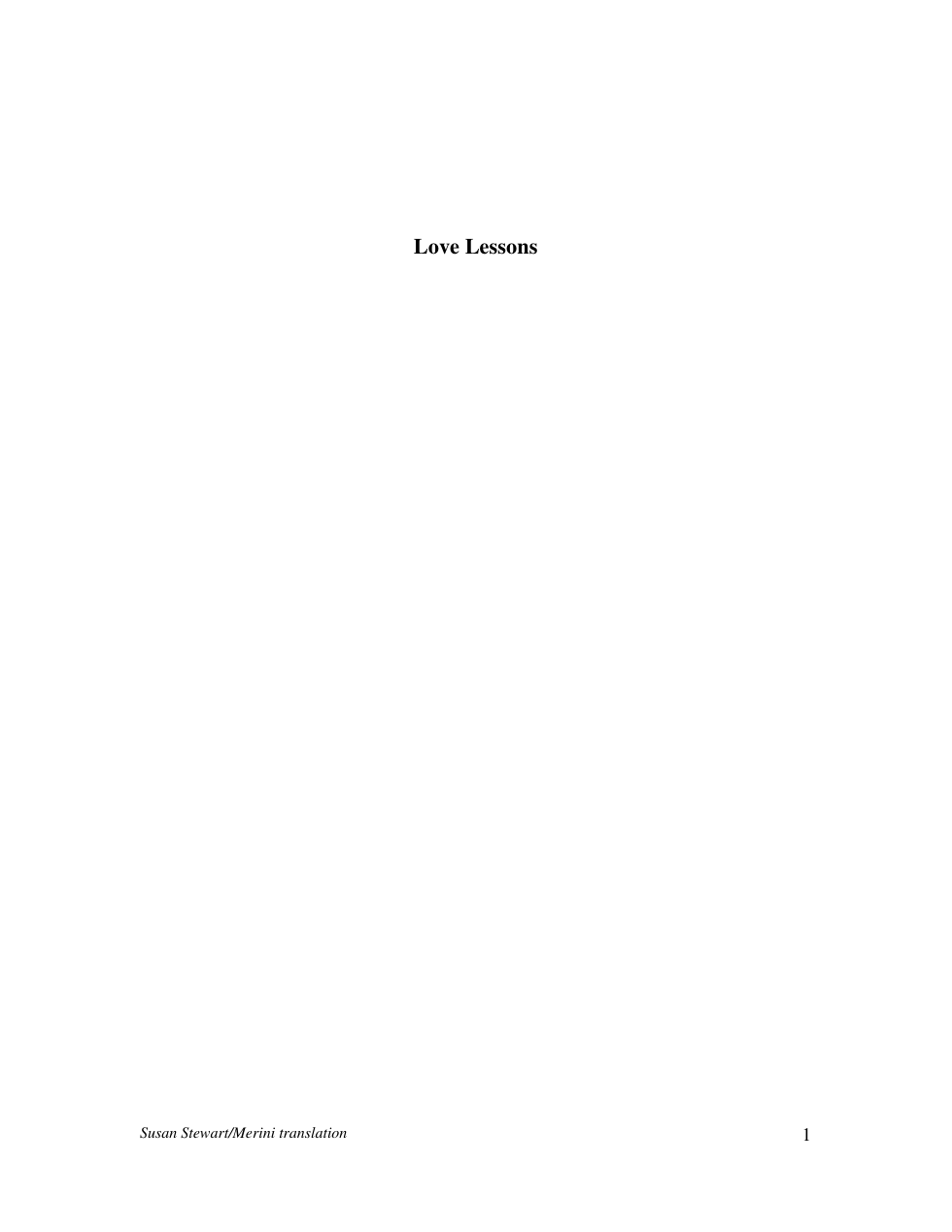 Alda Merini - Love Lessons Selected Poems of Alda Merini cover