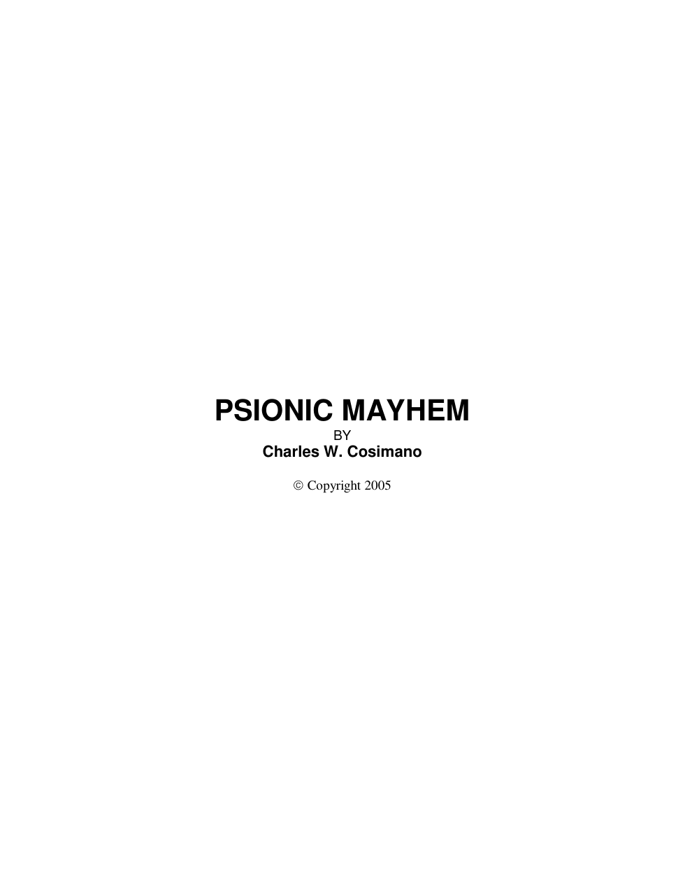 Psionic Mayhem cover