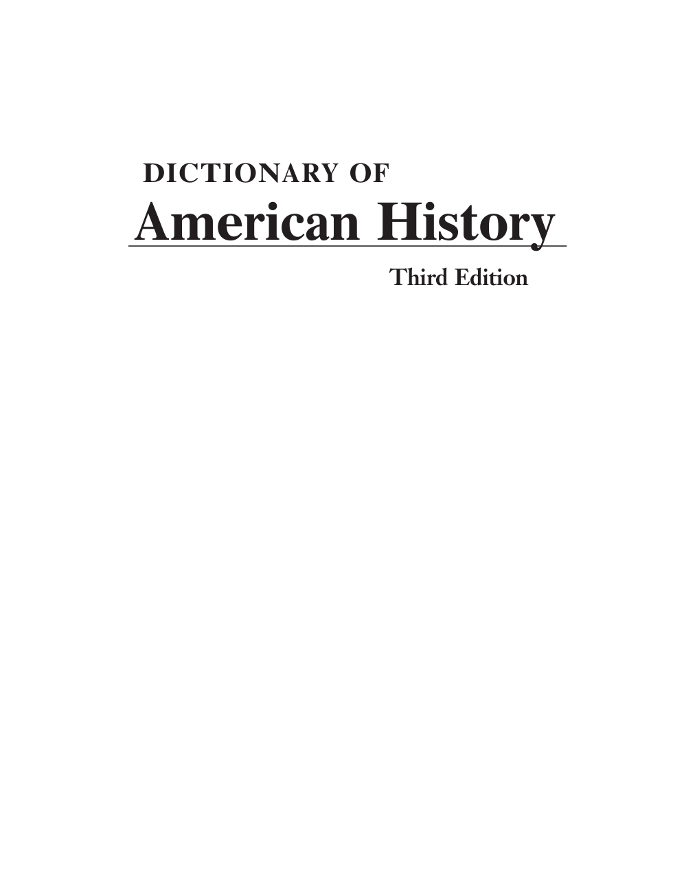 Dictionary of American History 3rd Vol 02 cover