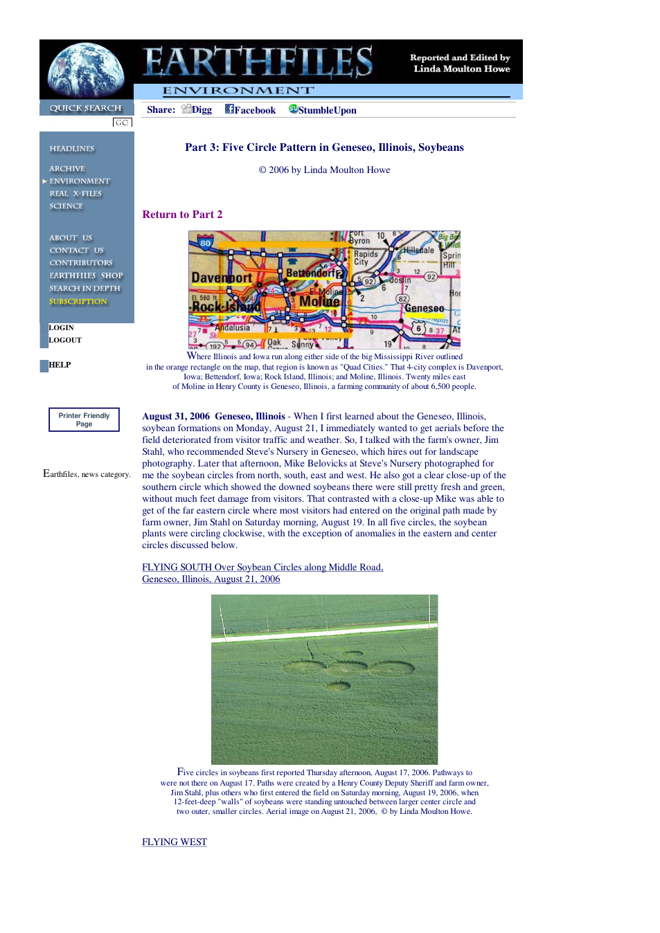 08 31 2006 Part 3 Five Circle Pattern in Geneseo, Illinois, Soybeans cover