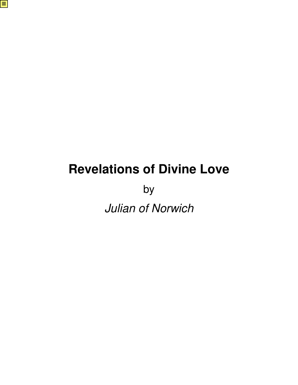 Julian of Norwich - Revelations of Divine Love cover