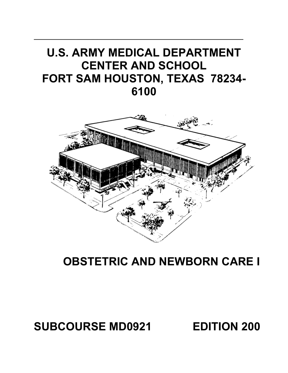 ARMY Medical - Obstetric & Newborn Care I 2005 185pgs cover