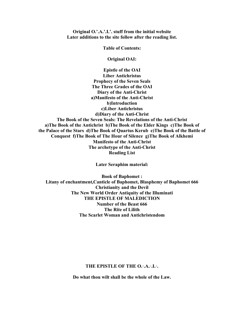 Original OAI cover