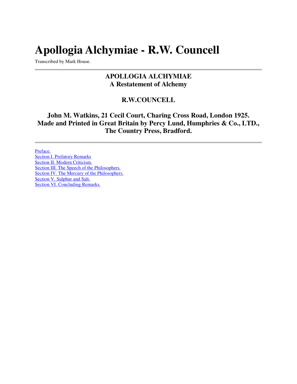 Apollogia Alchymiae cover