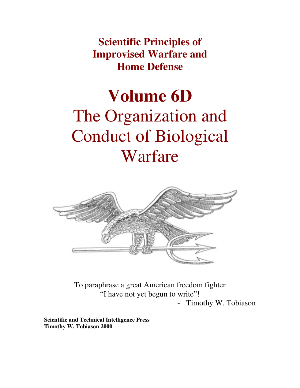 V 6D Organization & Conduct of Biological Warfare cover